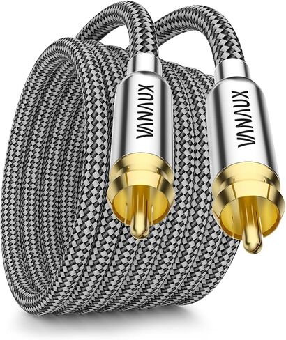 Subwoofer Cable, Digital Coaxial Audio Cable [Dual Shielded, 24K Gold-Plated RCA to RCA] for Home Theater, HDTV, Car Stereo, Speakers, Hi-Fi Systems (10FT) in Saudi Arabia
