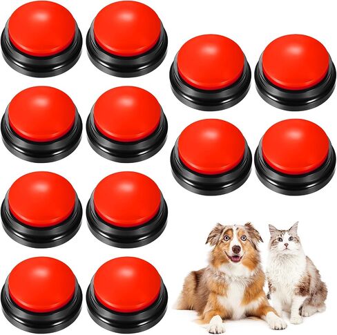 Chumia 12 Pcs Dog Buttons for Communication Dog Talking Buttons Voice Recording Buttons Recordable 30 Seconds Speaking Game Buttons Pet Speech Training Buzzers for Animal Office Home Game(White Base) in Saudi Arabia