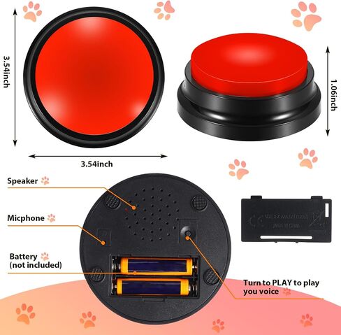 Chumia 12 Pcs Dog Buttons for Communication Dog Talking Buttons Voice Recording Buttons Recordable 30 Seconds Speaking Game Buttons Pet Speech Training Buzzers for Animal Office Home Game(White Base) in Saudi Arabia