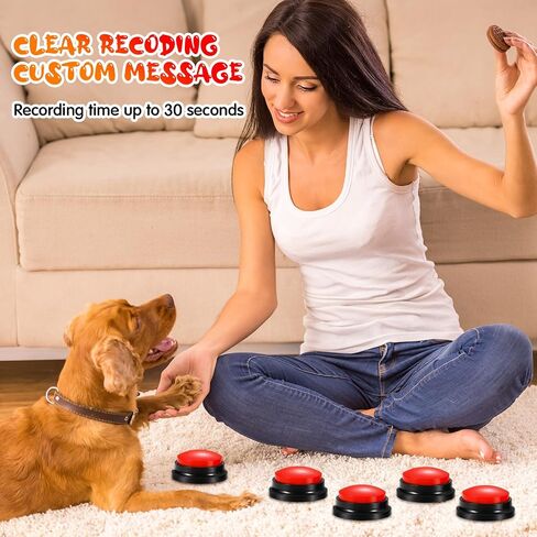 Chumia 12 Pcs Dog Buttons for Communication Dog Talking Buttons Voice Recording Buttons Recordable 30 Seconds Speaking Game Buttons Pet Speech Training Buzzers for Animal Office Home Game(White Base) in Saudi Arabia