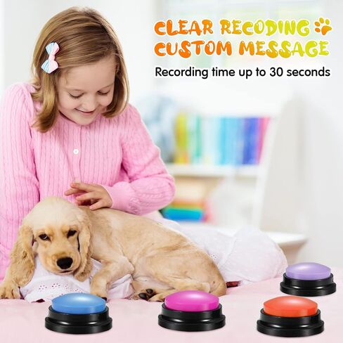 Chumia 12 Pcs Dog Buttons for Communication Dog Talking Buttons Voice Recording Buttons Recordable 30 Seconds Speaking Game Buttons Pet Speech Training Buzzers for Animal Office Home Game(White Base) in Saudi Arabia