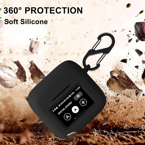 Case Compatible with JBL Tour Pro 3, Soft Silicone Shockproof Protective Cover with Carabiner Accessories (Clear) in Saudi Arabia