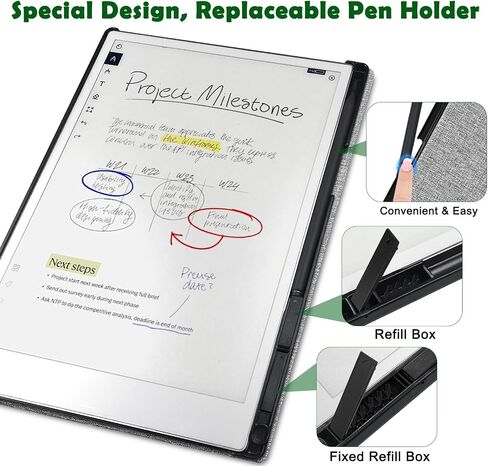 Case for Remarkable Paper Pro Tablet 11.8" (Released in 2024), Hard Back Shell Protective Book Folio Cover with Built-in Pen Holder, with Auto Sleep/Wake Function. in Saudi Arabia
