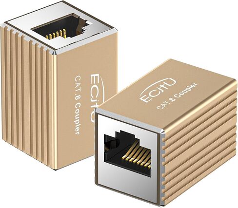 5 قطع من وصلات RJ45، هيكل من سبائك الألومنيوم، محولات إيثرنت أنثى إلى أنثى، وحدات 8 دبابيس مستقيمة من خلال الموسع، موصلات الشبكة لكابل إيثرنت Cat8/Cat7/Cat6/Cat6a/Cat5e/Cat5 (أسود) in Saudi Arabia