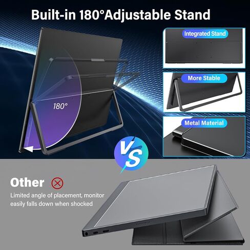 InnoView Portable Monitor, 18'' 2K QHD 100% DCI-P3 Large Portable Monitor for Laptop 2560x1600 500 Nits IPS Eye Care HDR FreeSync Frameless Laptop Screen Extender for Mac Switch Xbox PS4/5 in Saudi Arabia