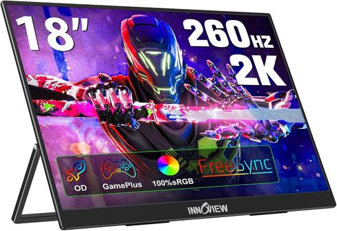 InnoView Portable Monitor, 18'' 2K QHD 100% DCI-P3 Large Portable Monitor for Laptop 2560x1600 500 Nits IPS Eye Care HDR FreeSync Frameless Laptop Screen Extender for Mac Switch Xbox PS4/5 in Saudi Arabia