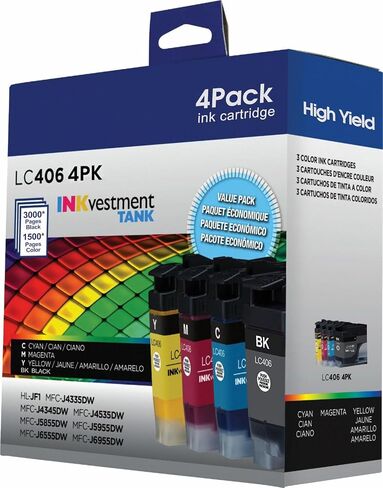XL LC406 خراطيش حبر لطابعة Brother for Brother Ink LC406 Ink Cartridge XL LC406XL بديل مع Brother MFC-J4335DW Ink XL ، MFC-J6555DW ، MFC-J4345DW XL ، MFC-J585DW ، MFC-J4535DW in Saudi Arabia