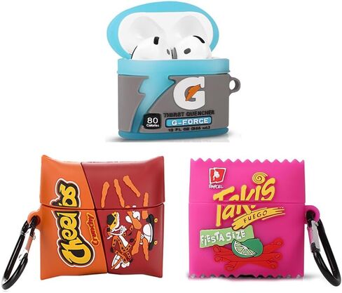 (3Pack) Suublg Case for AirPods 4 Wireless Earbuds (2024) with Carabiner, Silicone Charging Protective Cover with Cartoon Skin Design for AirPods 4th Generation Headphones (GamepadPS+WT+RDGN) in Saudi Arabia