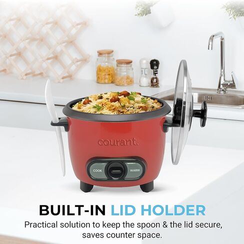 Courant Rice Cooker 8-Cup (Cooked), Removable Non-Stick Bowl, One Touch Rice Cooker, Black in Kuwait