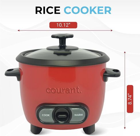 Courant Rice Cooker 8-Cup (Cooked), Removable Non-Stick Bowl, One Touch Rice Cooker, Black in Kuwait