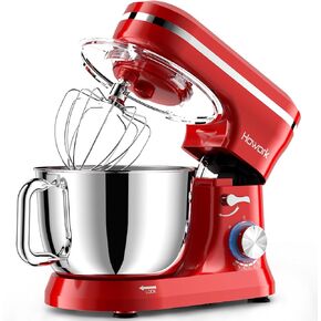 HOWORK Electric Stand Mixer,10+p Speeds With 6.5QT Stainless Steel Bowl,Dough Hook, Wire Whip & Beater,for Most Home Cooks,Black