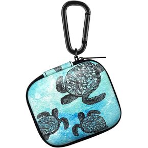 WIRESTER Portable Wireless Headphone Case, Earphone Storage Bag Carrying Case, Earbud Holder with Carabiner Compatible with Raycon Fitness Bluetooth True Wireless Earbuds - Black Hot Pink Leopard in Kuwait