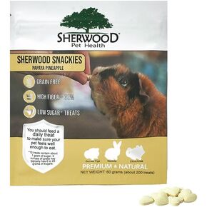 Sherwood Pet Health 1 Pack of papaya, pineapple treats for rabbits, guinea pigs and chinchillas. Low sugar and grain free.