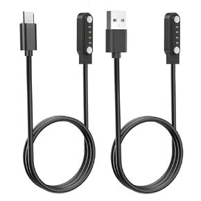 Compatible with PLAUD Note AI Vioce Recorder Charging Cable, 4 Pin Magnetic USB Charger [2FT/2PACK] Charging Cable for PLAUD Note Charger (Black&Black)