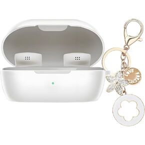 تغطية العلبة متوافقة مع سماعات أذن Bose New Headcomfort ، بشرة واقية من السيليكون الناعمة مع إكسسوارات سلسلة مفاتيح بلينغ للنساء (الوردي) in Kuwait