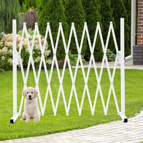 KENNISI Metal Expandable Dog Gate, 9Feet, Versatile Accordion Safety Barrier Gate, Indoor and Outdoor, Portable Retractable Barricade Gate, Adjustable Pet Fence Gate, Free Standing (Classic, Black)