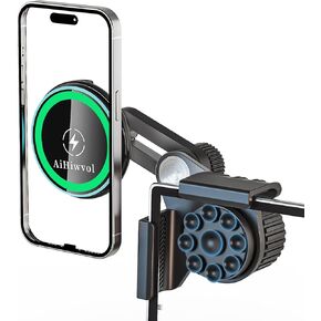 for Qi2 15W Tesla Phone Charger Magnetic,Wireless Charging Phone Holder for Tesla Model Y/3 Accessories Tesla Phone Mount Charger for iPhone 16 Pro Max Plus 15 14 13 12 Series