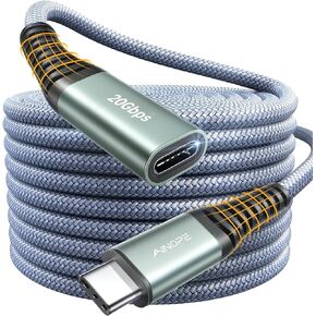 AINOPE USB C Extension Cable, (3M/10FT) 10Gbps/USB3.2 Fast Transfer USB Type C Extender 100W/5A Charging Compatible with iPhone 16 pro max/PSVR2/USB C Hub/MacBook Air M2 Pro/iPad Pro/Magsafe Charger