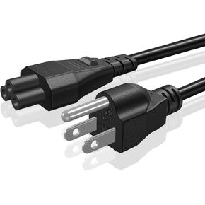 TNP Universal Power Cord (6 Feet) - IEC320 C5 to NEMA 5-15P 3-Prong Power Extension Cable Wire Connector Socket Plug Jack for Laptop Notebook AC Power Supply Adapter Charger Wall Outlet