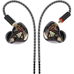 Vibes 202ML Wired Earbuds - HiFi in Ear Monitor Headphones - Noise Isolating Ear Buds w/ Mic - Clear Sound, Deep Bass & Comfort-Fit Earphones - MMCX to Lightning & Silver Plated Cable - Carrying Case