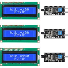3 Set IIC/I2C/TWI LCD 1602 16x2 Serial Interface Adapter Module Green Backlight for Arduino UNO R3 MEGA2560 (Green)
