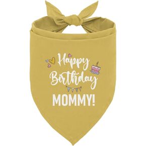 Happy Birthday Mommy Dog Bandana, Happy Birthday Dog Bandana, Dog Scarf Accessories, Printed Dog Bandanas, Mom Birthday Gifts, Dog Bandana Gift for Small Medium Dog (D68)