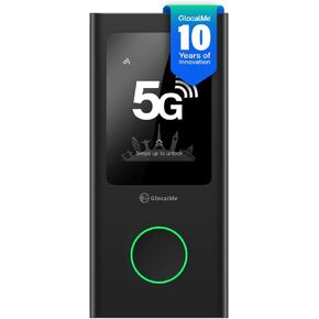GlocalMe Numen Air 5G Hotspot with 30GB US/CA/MX Data 60Days, Portable WiFi Hotspot for Travel, Ultra High Speed Mobile Hotspot Device with Touch Screen, No SIM Card Required, 16 Connected Devices