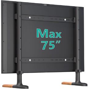 WALI Easel TV Floor Stand, Modern TV Mount Stand for 49 to 75 inch LCD LED Flat Screens, Height Adjustable Corner TV Easel with Beech Wood Legs (TFS002), Black