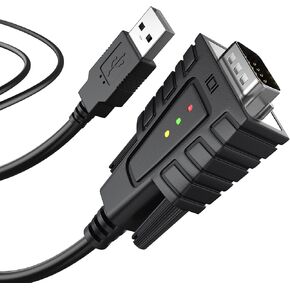 DriverGenius USB C to Serial RS232 DB9 (9-pin) Male Adapter with 3 x LEDs - Win & Mac (M/M, 3ft/1m) in Kuwait