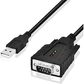 DriverGenius USB C to Serial RS232 DB9 (9-pin) Male Adapter with 3 x LEDs - Win & Mac (M/M, 3ft/1m)