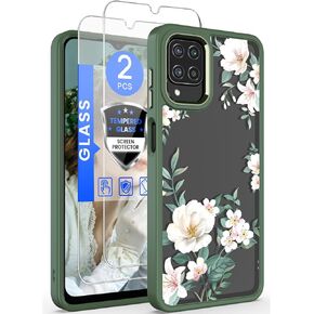 Dretal for Samsung Galaxy A12 5G Case ، مع حامي الشاشة الزجاجية المقسّرات ، تم اختبار قطرة من الدرجة العسكرية إلى الظهر الصلب والغطاء الناعم النحيف للنساء الفتيات للبنات لـ A12 (الأرجواني) in Saudi Arabia