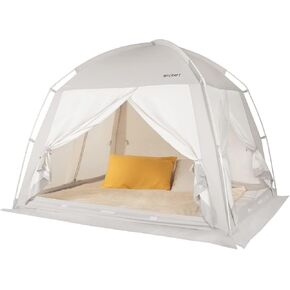 Bed Tents Canopy Bed–Privacy Dream Tent for Cozy Indoor Sleeping, Light-Reducing,and Breathable, with 4 Doors Floor Tent Bed–Available in Twin, Full, and Queen Sizes