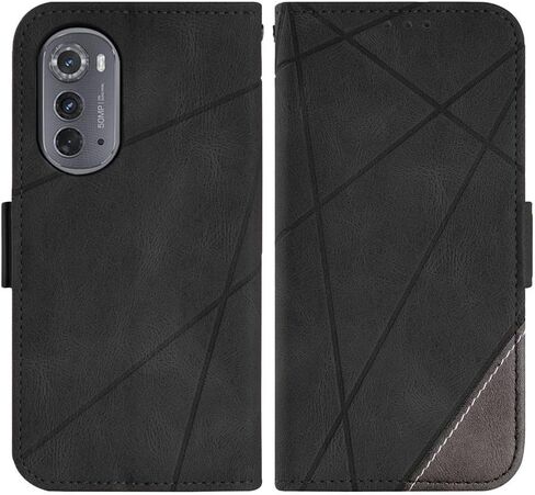 Asuwish Compatible with Motorola Moto Edge 2022/MotoEdge 5G UW 2022 Wallet Case and Tempered Glass Screen Protector Flip Card Holder Cell Accessories Phone Cover for Gen 3 XT2205-1 XT2205-2 6.6 Red in Saudi Arabia