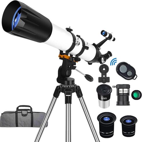 Telescopes for Adults Astronomy, 80mm Aperture 600mm Refractor Telescope for Kids Adults Beginners, Compact and Portable Travel Telescopio with Wireless Remote,Astronomical Telescope for Beginners in Saudi Arabia