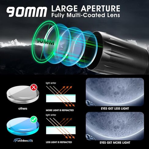 Telescopes for Adults Astronomy, 80mm Aperture 600mm Refractor Telescope for Kids Adults Beginners, Compact and Portable Travel Telescopio with Wireless Remote,Astronomical Telescope for Beginners in Saudi Arabia