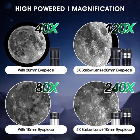 Telescopes for Adults Astronomy, 80mm Aperture 600mm Refractor Telescope for Kids Adults Beginners, Compact and Portable Travel Telescopio with Wireless Remote,Astronomical Telescope for Beginners in Saudi Arabia