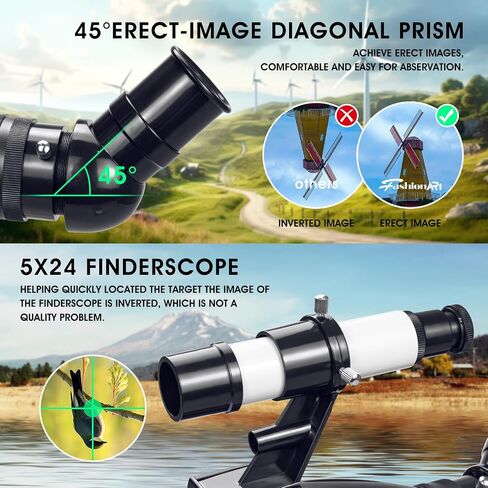 Telescopes for Adults Astronomy, 80mm Aperture 600mm Refractor Telescope for Kids Adults Beginners, Compact and Portable Travel Telescopio with Wireless Remote,Astronomical Telescope for Beginners in Saudi Arabia