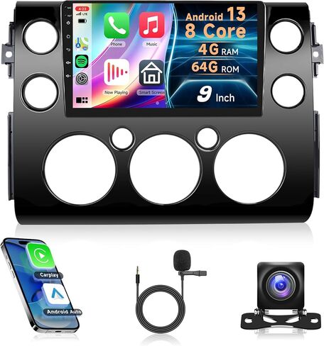 4G+64G Car Radio for Toyota FJ Cruiser 2006-2023, Rimoody Android 13 Car Stereo Wireless Carplay Andorid auto Mirror Link GPS Navigation WiFi 9'' Touchscreen Bluetooth FM/RDS EQ-32 SWC Backup Camera in Saudi Arabia