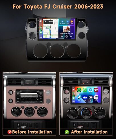 4G+64G Car Radio for Toyota FJ Cruiser 2006-2023, Rimoody Android 13 Car Stereo Wireless Carplay Andorid auto Mirror Link GPS Navigation WiFi 9'' Touchscreen Bluetooth FM/RDS EQ-32 SWC Backup Camera in Saudi Arabia