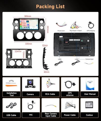 4G+64G Car Radio for Toyota FJ Cruiser 2006-2023, Rimoody Android 13 Car Stereo Wireless Carplay Andorid auto Mirror Link GPS Navigation WiFi 9'' Touchscreen Bluetooth FM/RDS EQ-32 SWC Backup Camera in Saudi Arabia
