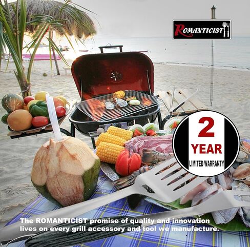 رومانسيست 4pc إكسسوارات شواية الثقيلة لجائزة Top Chef - مجموعة أدوات الشواية الاحترافية وأدوات الشواء الأساسية لمطعم الفناء الخلفي المطبخ في الهواء الطلق - Deluxe Grill Girl For Dad في عيد ميلاد الأب in Saudi Arabia