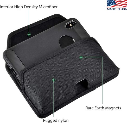 Turtleback Holster Designed for iPhone 11 Pro Max (2019) and iPhone Xs MAX (2018) Belt Case Black Leather Pouch with Executive Belt Clip, Horizontal in Kuwait