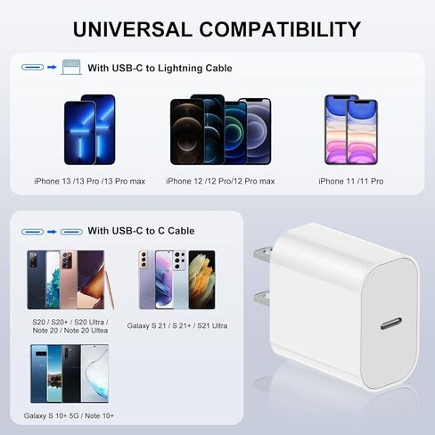 iPhone 16 15 Charger Fast Charging, 10ft USB C to C Cable Cord Long and 20W USB C Charger for iPhone 16/16 Pro/16 Pro Max/15/15 Plus/15 Pro/15 Pro Max/iPad, USB C Wall Plug Power Adapter Cube Brick in Kuwait