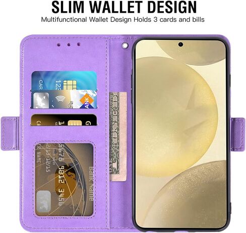 ASUWISH PHONE CASE لـ Samsung Galaxy S24 5G Wallet Wallet مع واقي شاشة زجاجي مقسى وحامل بطاقة الائتمان من الجلد ملحقات خلية المعصم S 24 24S GS24 G5 نساء الرجال الأزرق in Saudi Arabia