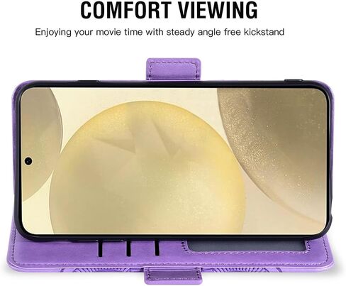 ASUWISH PHONE CASE لـ Samsung Galaxy S24 5G Wallet Wallet مع واقي شاشة زجاجي مقسى وحامل بطاقة الائتمان من الجلد ملحقات خلية المعصم S 24 24S GS24 G5 نساء الرجال الأزرق in Saudi Arabia