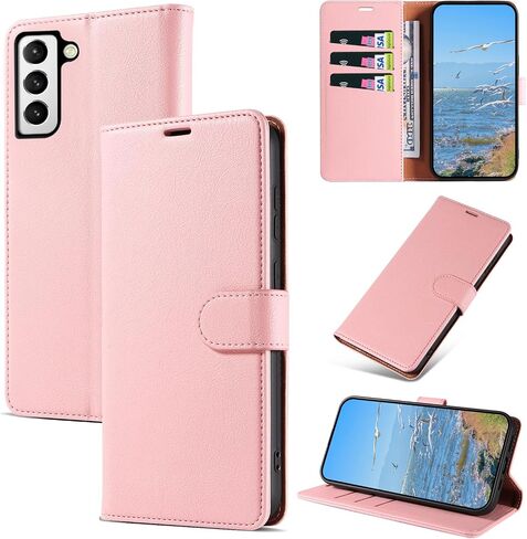 Case for Samsung Galaxy S21 FE, RFID Blocking PU Leather Wallet Case with Card Holder, Magnetic Flip Cover Compatible with Samsung S21 FE, Blue in Saudi Arabia