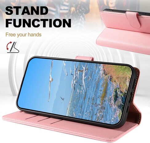 Case for Samsung Galaxy S21 FE, RFID Blocking PU Leather Wallet Case with Card Holder, Magnetic Flip Cover Compatible with Samsung S21 FE, Blue in Saudi Arabia