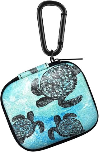 WIRESTER Portable Wireless Headphone Case, Earphone Storage Bag Carrying Case, Earbud Holder with Carabiner Compatible with Raycon Fitness Bluetooth True Wireless Earbuds - Black Hot Pink Leopard in Kuwait