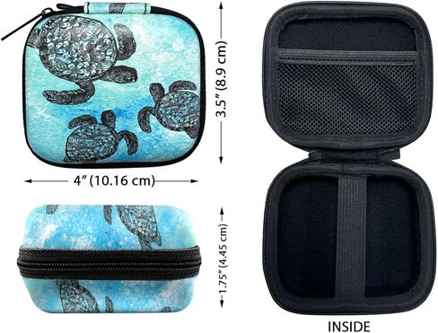 WIRESTER Portable Wireless Headphone Case, Earphone Storage Bag Carrying Case, Earbud Holder with Carabiner Compatible with Raycon Fitness Bluetooth True Wireless Earbuds - Black Hot Pink Leopard in Kuwait