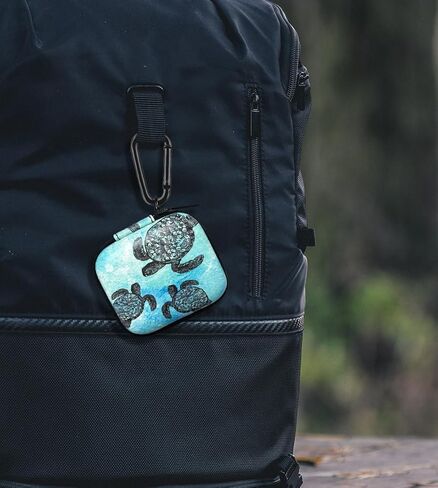 WIRESTER Portable Wireless Headphone Case, Earphone Storage Bag Carrying Case, Earbud Holder with Carabiner Compatible with Raycon Fitness Bluetooth True Wireless Earbuds - Black Hot Pink Leopard in Kuwait